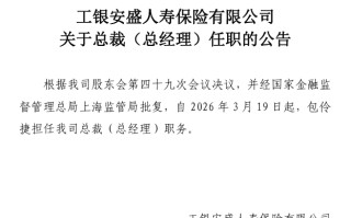 工银安盛人寿总裁任职获批！高光业绩背后藏季度亏损与现金流压力