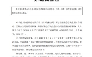 节能风电总经理杨忠绪调任太阳能董事长