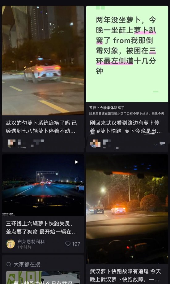 武汉萝卜快跑集体“瘫痪”？有乘客被困高架近两小时，交警通报  第1张